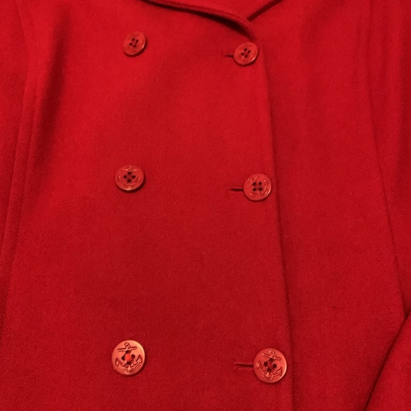 Red Wool Pendleton Pea Coat - Size 16 - 100% Merino Wool - Gorgeous coat! - Picture 4 of 10